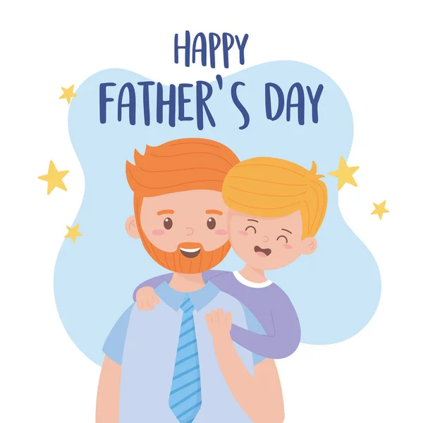 Father with son on fathers day vector design — Stock Vector