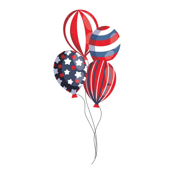 Conception vectorielle isolée de ballons américains — Image vectorielle