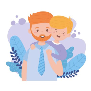 Baba ve oğul vektör tasarımı