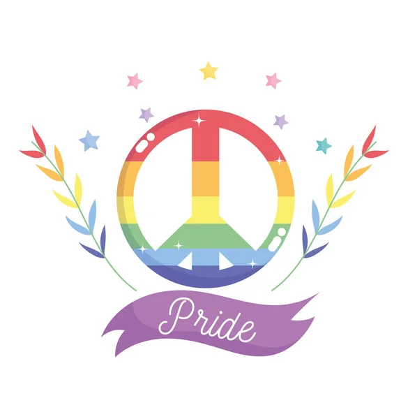 Feliz día de orgullo, arco iris género deja cinta LGBT comunidad — Archivo Imágenes Vectoriales