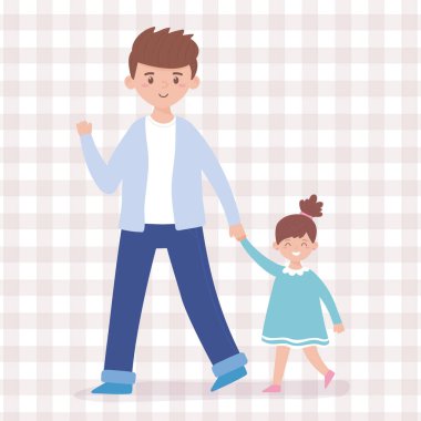 Baba ve kız vektör tasarımı