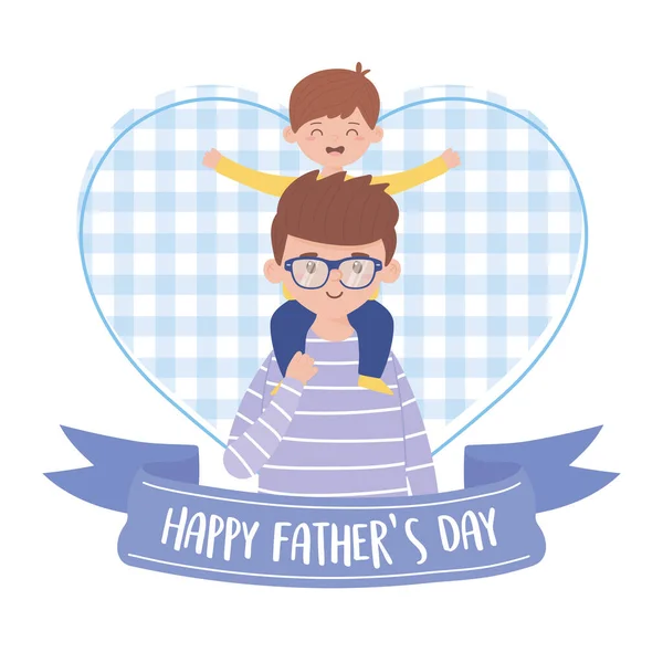 Father with son on fathers day vector design — Stock Vector
