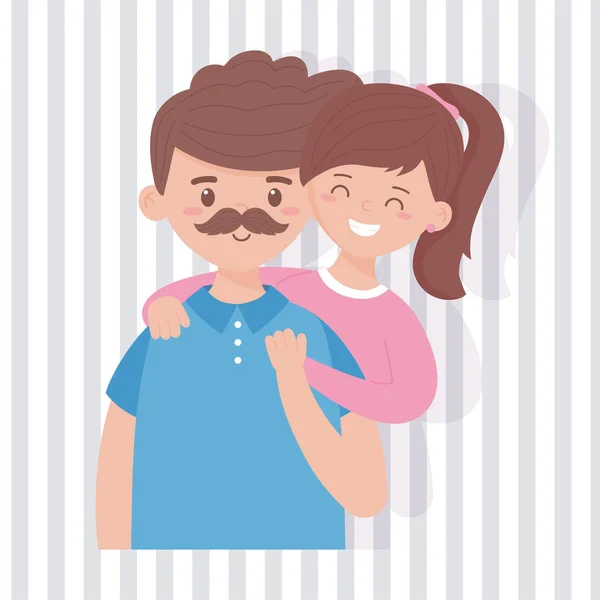 Diseño vectorial padre e hija — Archivo Imágenes Vectoriales