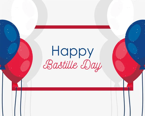 France balloons of happy bastille day vector design — Stock Vector