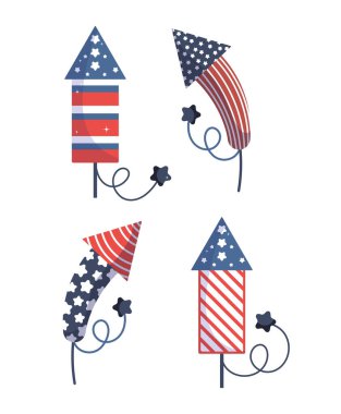 Bağımsızlık Günü havai fişek vektör tasarımı