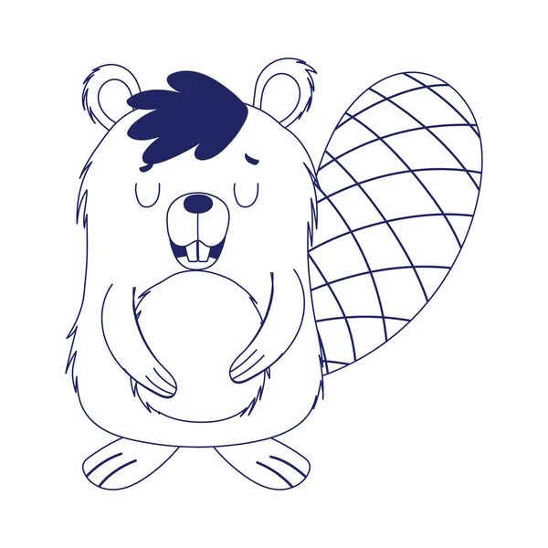 Cute beaver cartoon vector design — Stock Vector