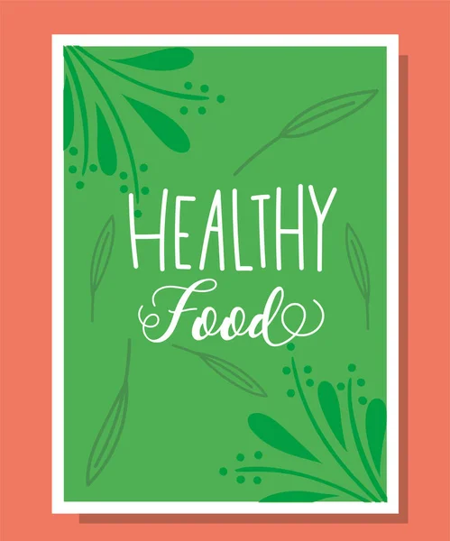 Comida saludable, banner orgánico vertical salud equilibrio nutrición dieta — Vector de stock