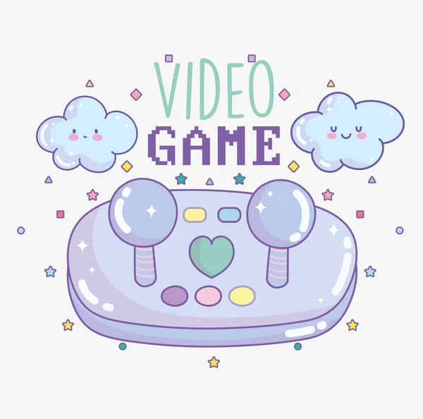 Contrôleur de jeu vidéo dispositif de divertissement gadget bande dessinée électronique — Image vectorielle