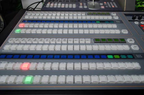 Video e audio Control Mixing Desk, Televisione Broadcasting — Foto Stock