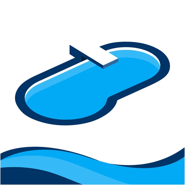 Icône de piscine en couleur plate — Image vectorielle