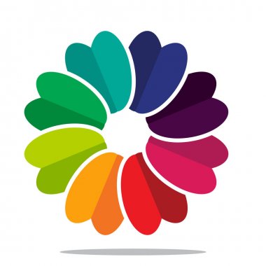 Daire kavramı ile renkli logo / birleştirmek