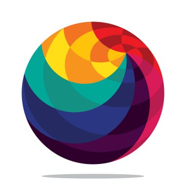 Logo ve sembol tasarımı, daire topu renk / renkli küre tasarım