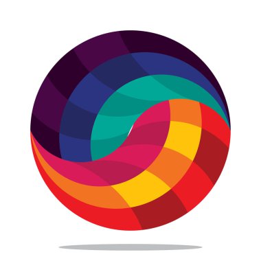 Logo ve sembol tasarımı, daire topu renk / renkli küre tasarım