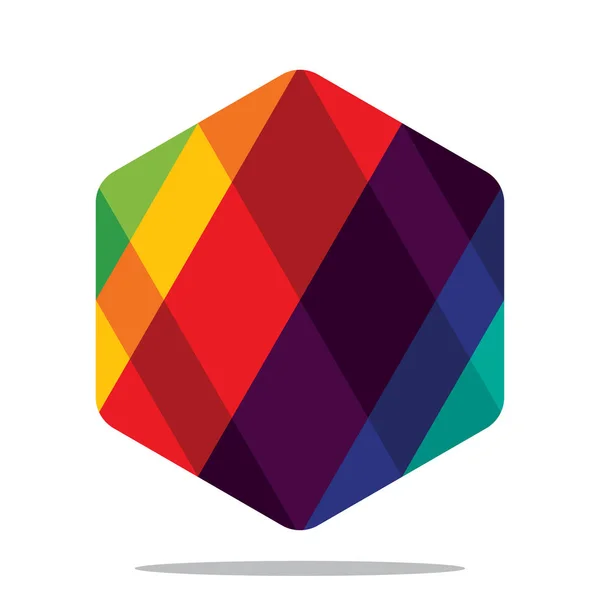 Cubo colorido / hexágono, elemento de diseño . — Vector de stock