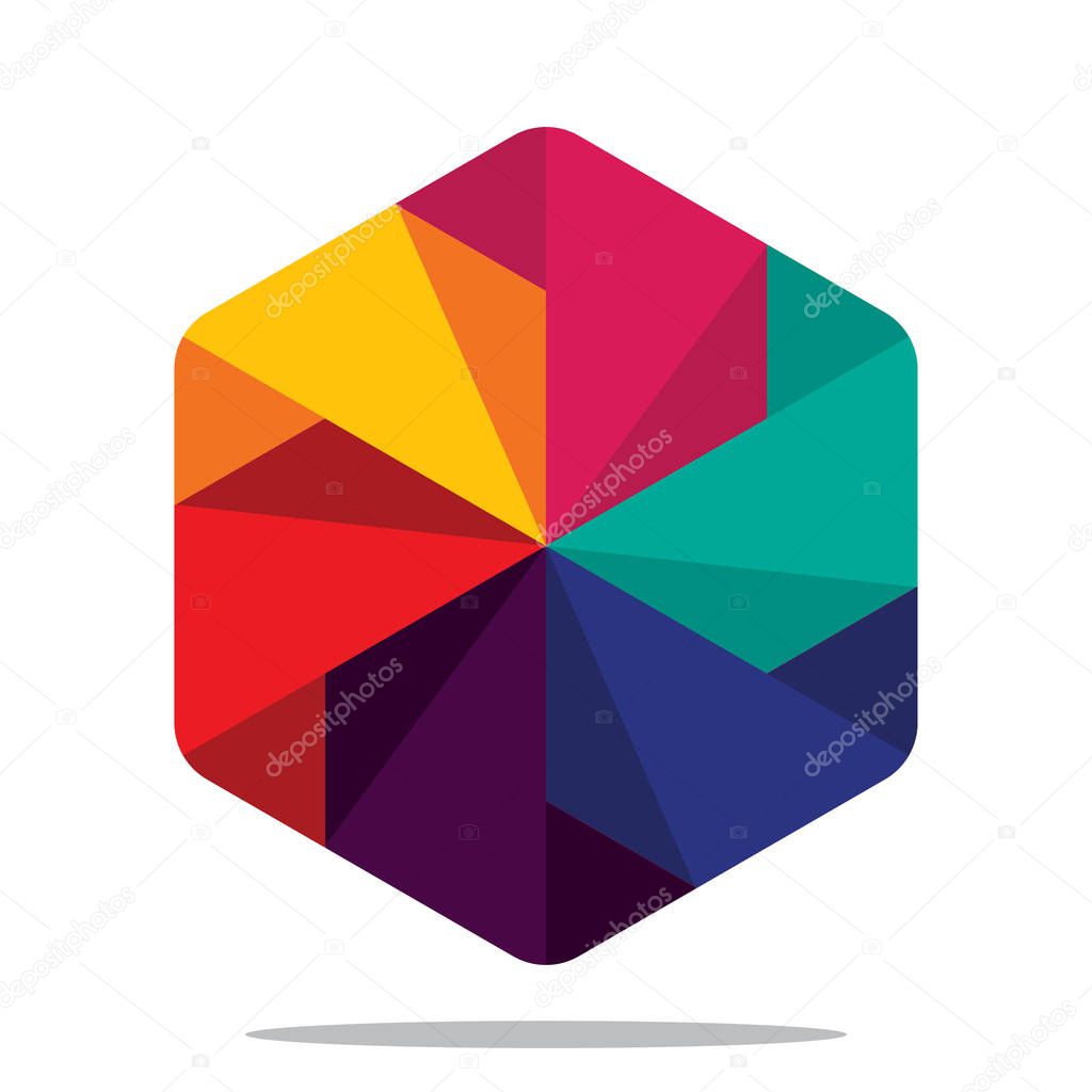 Colorful cube / hexagon , design element.