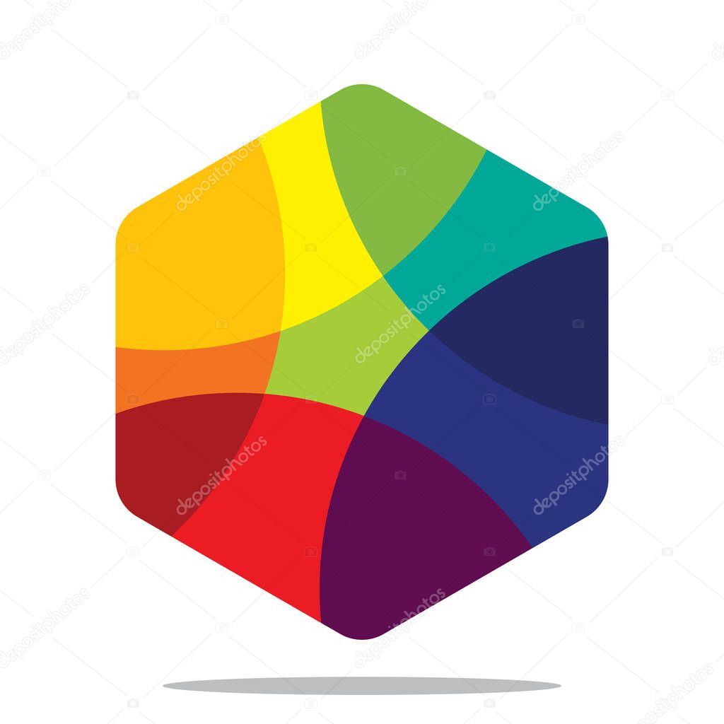 Colorful cube / hexagon , design element.