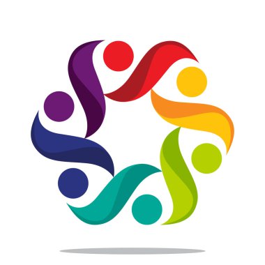 logo tasarım / simge kavramı ile entegre / ortaklık, bir topluluk simgesi, sosyal grup veya şirket için uygun.