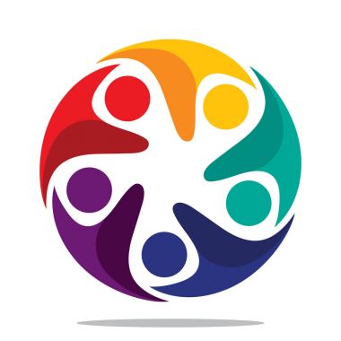 logo tasarım / simge kavramı ile entegre / ortaklık, bir topluluk simgesi, sosyal grup veya şirket için uygun.