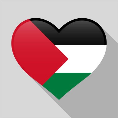 Palestine ülke bayrağı kombinasyonu ile kalp simgesi