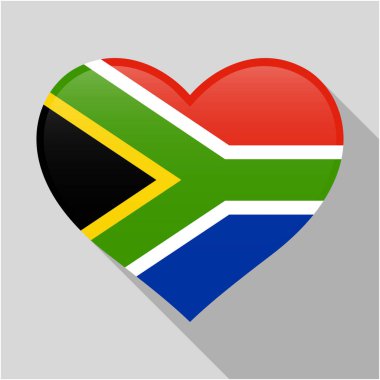 Güney Afrika ülke bayrağı kombinasyonu ile kalp simgesi