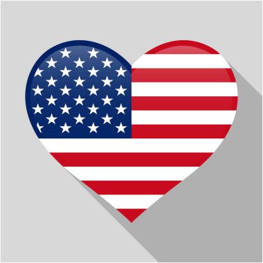 Amerika Birleşik Devletleri ülke bayrağı kombinasyonu ile kalp simgesi