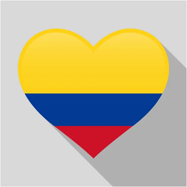 Icono de corazón con una combinación de bandera de Colombia — Archivo Imágenes Vectoriales