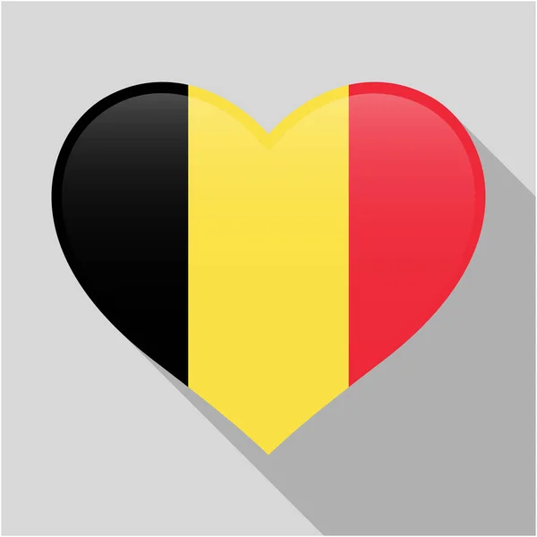 Belçika ülke bayrağı kombinasyonu ile kalp simgesi — Stok Vektör