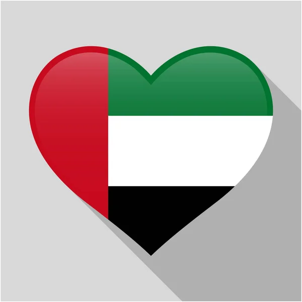 Значок сердца с сочетанием флага Объединенных Арабских Эмиратов — стоковый вектор