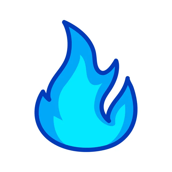 Blue flame ikonen — Stock vektor