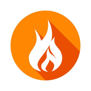 Yangın alevler içinde düz tasarım stili, vektör çizim.