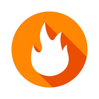 düz tasarım stili ile uzun gölge alev simgeleri