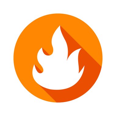 düz tasarım stili ile uzun gölge alev simgeleri