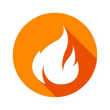 düz tasarım stili ile uzun gölge alev simgeleri