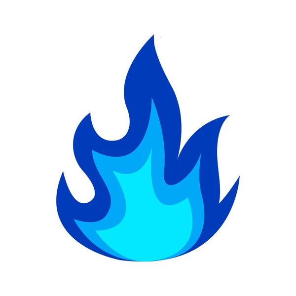 青い炎のアイコン — ストックベクタ