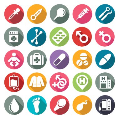 Uzun Gölge, Bölüm 3-in 5 ile düz tarzı tıbbi simge kümesi