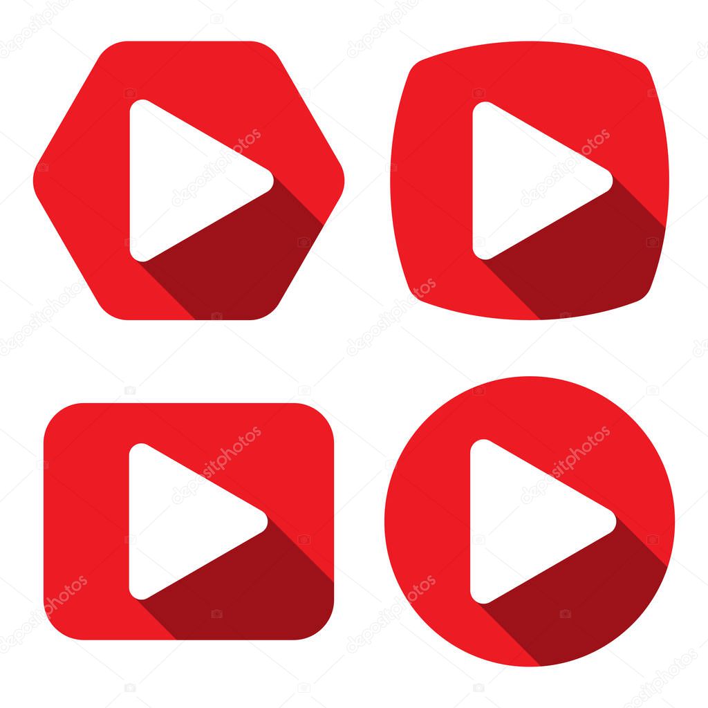 Red play button icon