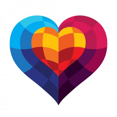 renkli kalp, aşk sembolü