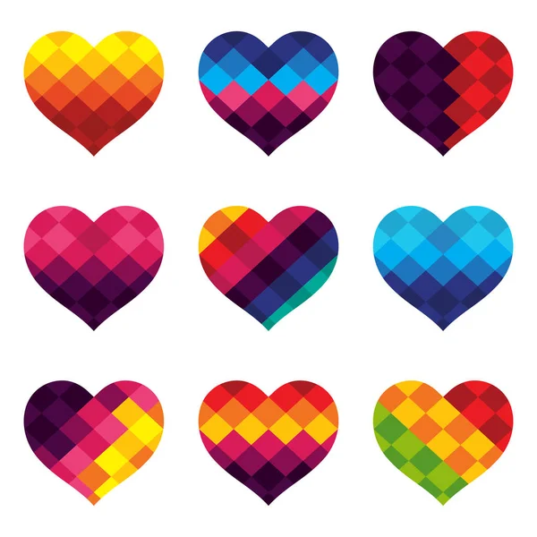 Красочное сердце, символ любви — стоковый вектор
