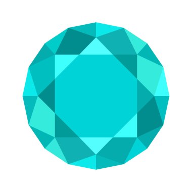 Elmas yuvarlak şekli, görünüyor Üstten Görünüm.