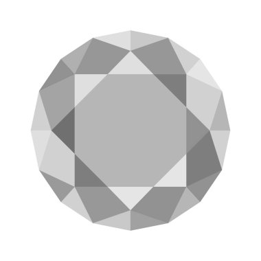 Elmas yuvarlak şekli, görünüyor Üstten Görünüm.