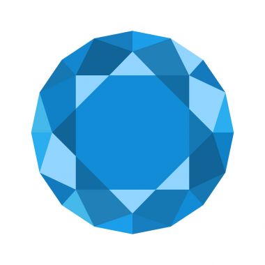 Elmas yuvarlak şekli, görünüyor Üstten Görünüm.