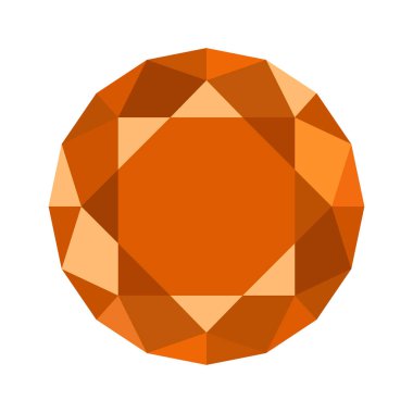 Elmas yuvarlak şekli, görünüyor Üstten Görünüm.