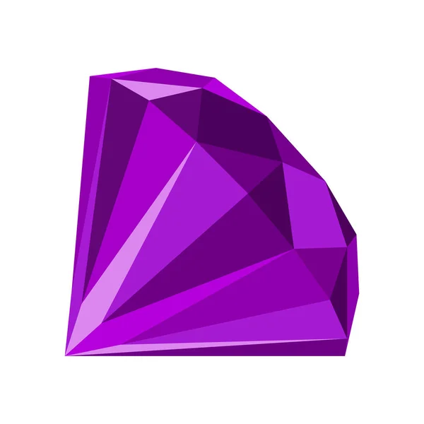 Διαμάντι στρογγυλό σχήμα, ορατή με προοπτική γωνίες εμφανίζονται ασύμμετρο. — Διανυσματικό Αρχείο