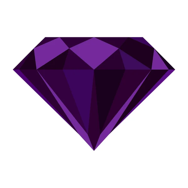 Diamant ronde vorm, kijkt zijkant. — Stockvector
