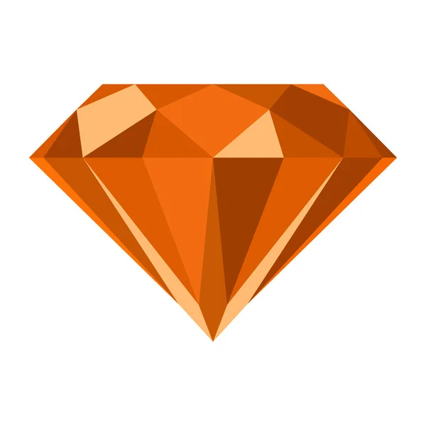 Diamant ronde vorm, kijkt zijkant. — Stockvector