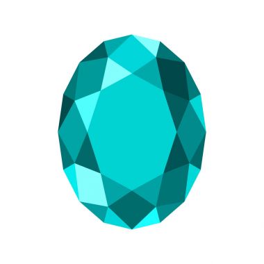 Değerli taş oval şekilli düz tasarım stili ile