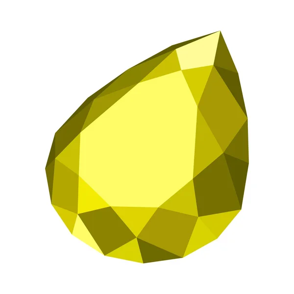 Piedra preciosa de lágrima plana . — Vector de stock