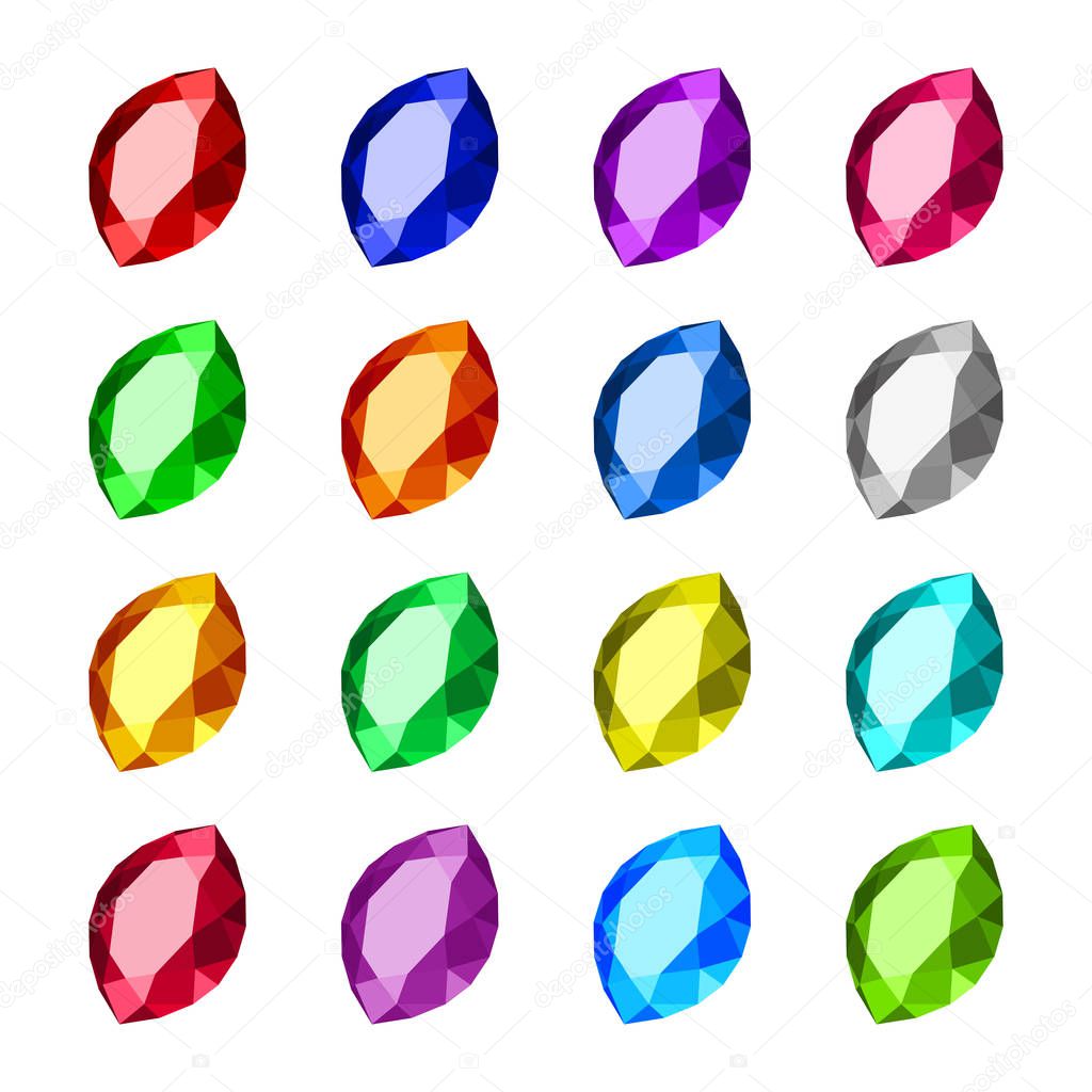 Marquise gemstone shaped with flat design style