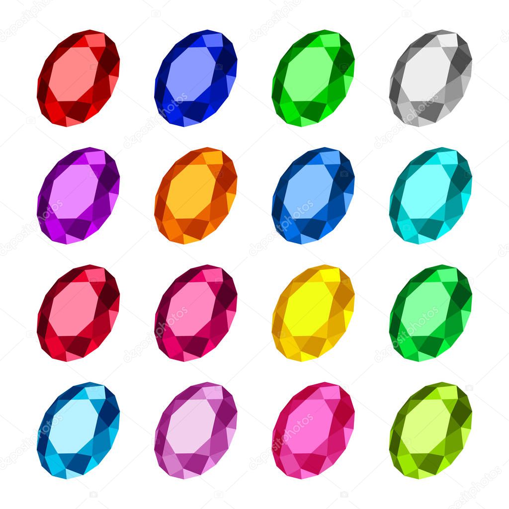 Gemstone oval icon, vector Illustration ( eps 10 )