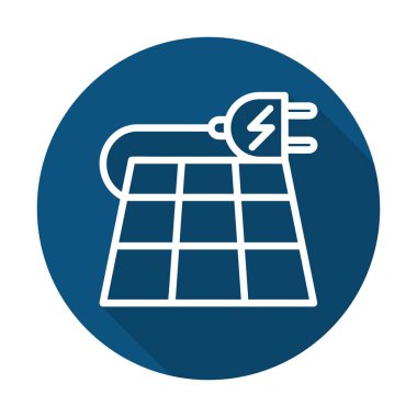 simge tasarlamak için güneş enerjisi elektrik jeneratörü, anahat tasarım tarzında görüntülenmiştir.